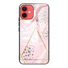 For iPhone 12 mini Marble Tempered Glass Back Cover TPU Border Case (HCBL-21) - 1