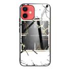 For iPhone 12 mini Marble Tempered Glass Back Cover TPU Border Case (HCBL-22) - 1