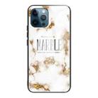 For iPhone 12 / 12 Pro Marble Tempered Glass Back Cover TPU Border Case(HCBL-25) - 1