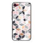 For iPhone SE 2022 / SE 2020 Marble Tempered Glass Back Cover TPU Border Case(HCBL-14) - 1