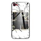 For iPhone SE 2022 / SE 2020 Marble Tempered Glass Back Cover TPU Border Case(HCBL-22) - 1