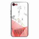 For iPhone SE 2022 / SE 2020 Marble Tempered Glass Back Cover TPU Border Case(HCBL-24) - 1