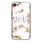 For iPhone SE 2022 / SE 2020 Marble Tempered Glass Back Cover TPU Border Case(HCBL-25) - 1