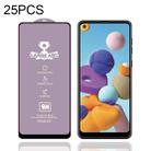 For Samsung Galaxy A21 25 PCS 9H HD Large Arc High Alumina Full Screen Tempered Glass Film - 1