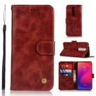 For Xiaomi Redmi K20 Pro Retro Copper Button Crazy Horse Horizontal Flip PU Leather Case with Holder & Card Slots & Wallet & Lanyard(Wine Red) - 1