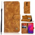 For Xiaomi Redmi K20 Pro Retro Copper Button Crazy Horse Horizontal Flip PU Leather Case with Holder & Card Slots & Wallet & Lanyard(Gold Yellow) - 1