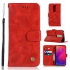 For Xiaomi Redmi K20 Pro Retro Copper Button Crazy Horse Horizontal Flip PU Leather Case with Holder & Card Slots & Wallet & Lanyard(Red) - 1