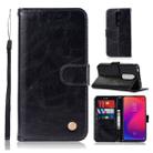 For Xiaomi Redmi K20 Pro Retro Copper Button Crazy Horse Horizontal Flip PU Leather Case with Holder & Card Slots & Wallet & Lanyard(Black) - 1