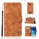 For Xiaomi Redmi 3S Retro Copper Button Crazy Horse Horizontal Flip PU Leather Case with Holder & Card Slots & Wallet & Lanyard(Gold Yellow) - 1