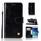 For Xiaomi Redmi 3S Retro Copper Button Crazy Horse Horizontal Flip PU Leather Case with Holder & Card Slots & Wallet & Lanyard(Black) - 1