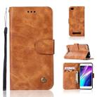 For Xiaomi Redmi 4A Retro Copper Button Crazy Horse Horizontal Flip PU Leather Case with Holder & Card Slots & Wallet & Lanyard(Gold Yellow) - 1