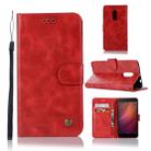 For Xiaomi Redmi Note 4 Retro Copper Button Crazy Horse Horizontal Flip PU Leather Case with Holder & Card Slots & Wallet & Lanyard(Red) - 1