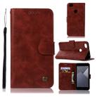 For Xiaomi Redmi Note 5A Retro Copper Button Crazy Horse Horizontal Flip PU Leather Case with Holder & Card Slots & Wallet & Lanyard(Wine Red) - 1