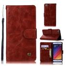 For Xiaomi Mi 5S Retro Copper Button Crazy Horse Horizontal Flip PU Leather Case with Holder & Card Slots & Wallet & Lanyard(Wine Red) - 1