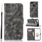 For Xiaomi Mi 5X Retro Copper Button Crazy Horse Horizontal Flip PU Leather Case with Holder & Card Slots & Wallet & Lanyard(Gray) - 1