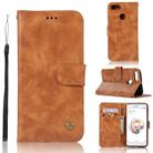 For Xiaomi Mi 5X Retro Copper Button Crazy Horse Horizontal Flip PU Leather Case with Holder & Card Slots & Wallet & Lanyard(Gold Yellow) - 1