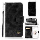 For Xiaomi Redmi 5A Retro Copper Button Crazy Horse Horizontal Flip PU Leather Case with Holder & Card Slots & Wallet & Lanyard(Black) - 1