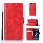 For Xiaomi Mi 6 Retro Copper Button Crazy Horse Horizontal Flip PU Leather Case with Holder & Card Slots & Wallet & Lanyard(Red) - 1