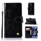 For Xiaomi Mi 6 Retro Copper Button Crazy Horse Horizontal Flip PU Leather Case with Holder & Card Slots & Wallet & Lanyard(Black) - 1