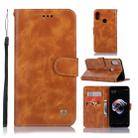 For Xiaomi Redmi Note 5 Pro Retro Copper Button Crazy Horse Horizontal Flip PU Leather Case with Holder & Card Slots & Wallet & Lanyard(Gold Yellow) - 1