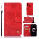 For Xiaomi Redmi Note 5 Pro Retro Copper Button Crazy Horse Horizontal Flip PU Leather Case with Holder & Card Slots & Wallet & Lanyard(Red) - 1