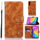For Xiaomi Mi CC9 Retro Copper Button Crazy Horse Horizontal Flip PU Leather Case with Holder & Card Slots & Wallet & Lanyard(Gold Yellow) - 1