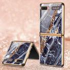 For Samsung Galaxy Z Flip 5G GKK Marble Pattern Electroplating Painted Glass Case(Marble 03) - 1
