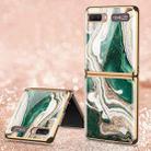 For Samsung Galaxy Z Flip 5G GKK Marble Pattern Electroplating Painted Glass Case(Marble 04) - 1