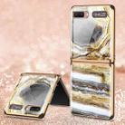 For Samsung Galaxy Z Flip 5G GKK Marble Pattern Electroplating Painted Glass Case(Marble 05) - 1