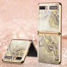 For Samsung Galaxy Z Flip 5G GKK Marble Pattern Electroplating Painted Glass Case(Marble 11) - 1