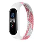 For Xiaomi Mi Band 6 / 5 / 4 / 3 Universal Nylon Elasticity Weave Watch Band, Size:M 160mm(Pink White) - 1