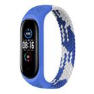 For Xiaomi Mi Band 6 / 5 / 4 / 3 Universal Nylon Elasticity Weave Watch Band, Size:L 170mm(Blue White) - 1