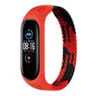 For Xiaomi Mi Band 6 / 5 / 4 / 3 Universal Nylon Elasticity Weave Watch Band, Size:XL 180mm(Red Black) - 1