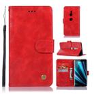 For Sony Xperia XZ3 Retro Copper Button Crazy Horse Horizontal Flip PU Leather Case with Holder & Card Slots & Wallet & Lanyard(Red) - 1