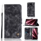 For Sony Xperia 10 Retro Copper Button Crazy Horse Horizontal Flip PU Leather Case with Holder & Card Slots & Wallet & Lanyard(Gray) - 1