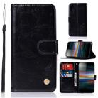 For Sony Xperia L3 Retro Copper Button Crazy Horse Horizontal Flip PU Leather Case with Holder & Card Slots & Wallet & Lanyard(Black) - 1