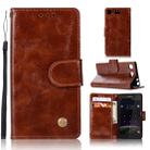 For Sony Xperia XZ1 compact Retro Copper Button Crazy Horse Horizontal Flip PU Leather Case with Holder & Card Slots & Wallet & Lanyard(Brown) - 1