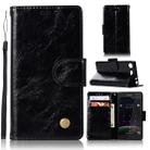 For Sony Xperia XZ1 compact Retro Copper Button Crazy Horse Horizontal Flip PU Leather Case with Holder & Card Slots & Wallet & Lanyard(Black) - 1