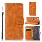 For Sony Xperia L1 Retro Copper Button Crazy Horse Horizontal Flip PU Leather Case with Holder & Card Slots & Wallet & Lanyard(Gold Yellow) - 1