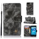 For Sony Xperia X Compact Retro Copper Button Crazy Horse Horizontal Flip PU Leather Case with Holder & Card Slots & Wallet & Lanyard(Gray) - 1