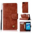 For Sony Xperia X Compact Retro Copper Button Crazy Horse Horizontal Flip PU Leather Case with Holder & Card Slots & Wallet & Lanyard(Brown) - 1