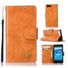 For Sony Xperia X Compact Retro Copper Button Crazy Horse Horizontal Flip PU Leather Case with Holder & Card Slots & Wallet & Lanyard(Gold Yellow) - 1