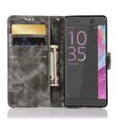 For Sony Xperia XA Retro Copper Button Crazy Horse Horizontal Flip PU Leather Case with Holder & Card Slots & Wallet & Lanyard(Gray) - 4