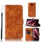 For Sony Xperia XA3 Retro Copper Button Crazy Horse Horizontal Flip PU Leather Case with Holder & Card Slots & Wallet & Lanyard(Gold Yellow) - 1