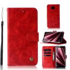 For Sony Xperia XA3 Retro Copper Button Crazy Horse Horizontal Flip PU Leather Case with Holder & Card Slots & Wallet & Lanyard(Red) - 1