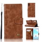 For Sony Xperia XZ Retro Copper Button Crazy Horse Horizontal Flip PU Leather Case with Holder & Card Slots & Wallet & Lanyard(Brown) - 1