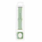 Silicone Watch Band + Watch Protective Case Set For Apple Watch Series 7 41mm (Mint Green) - 1