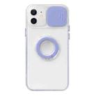 For iPhone 11 Pro Sliding Camera Cover Design TPU Protective Case with Ring Holder (Purple) - 1