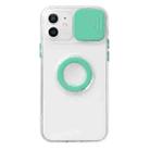 For iPhone 11 Pro Max Sliding Camera Cover Design TPU Protective Case with Ring Holder (Mint Green) - 1