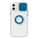 For iPhone 11 Pro Max Sliding Camera Cover Design TPU Protective Case with Ring Holder (Dark Green) - 1